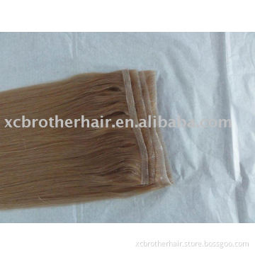 Chinese remy hair hand-tied PU skin weft